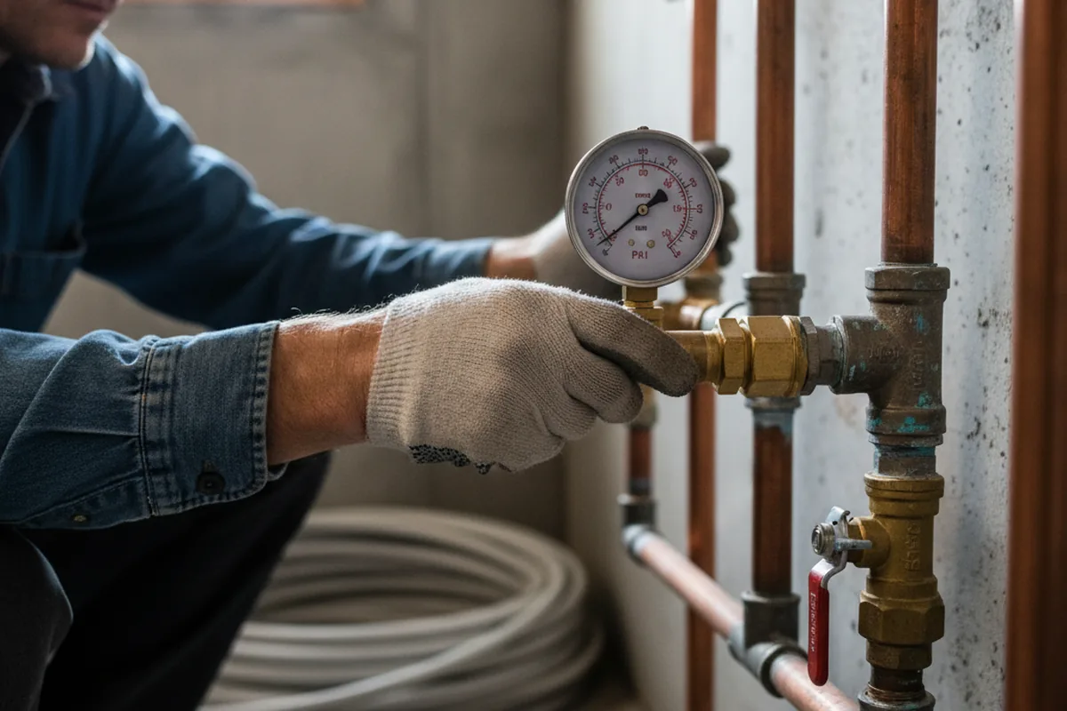 Pressure testing a repaired line during Water Line Repair in Kernersville